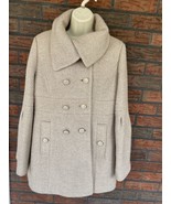 Ann Taylor Loft Wool Coat Size 6 Gold Metallic Double Breasted Lined Gor... - £104.15 GBP