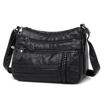 Annmouler Fashion Women Bag Pu Soft Leather Shoulder Bag Multi-layer Crossbody B - £27.97 GBP