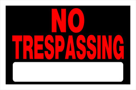 No Trespassing Sign 8&quot; X 12 Fluorescent Red Plastic Legal Posted Hillman 839904 - £13.99 GBP
