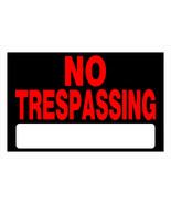 NO TRESPASSING Sign 8&quot; x 12 Fluorescent RED Plastic legal posted HILLMAN... - $29.32 CAD