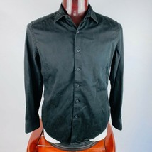 Robert Graham Classic Fit M Dress Shirt Solid Black - £42.66 GBP