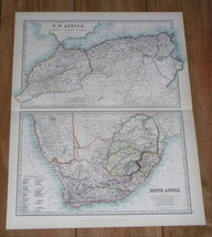 1907 Antique Map Of South Africa Transvaal Namibia / Morocco Algeria Tunisia - £19.76 GBP