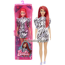 Year 2020 Fashionistas 12&quot; Doll #168 - Red Hair Barbie in Zebra Patterned Dress - £19.58 GBP