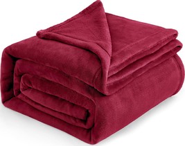 Flannel Fleece Luxury Blanket Red Queen(90 x90 ) Size Cozy - £38.60 GBP