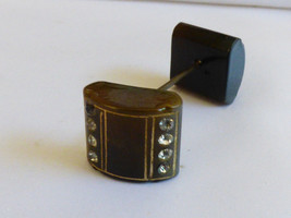 VTG Art Deco style Bakelite &amp; Rhinestones Block hat pin stick - £73.78 GBP