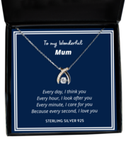 To my Single Mom, every day I think you - Wishbone Dancing Necklace. Model  - £31.94 GBP