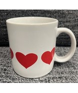 Vintage HEARTS Ceramic Coffee Cup Mug 1970&#39;s Made In JAPAN EUC! - $17.45