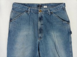 VTG NorthCrest Size 38&quot;Wx30&quot;L Blue Men&#39;s Denim Distressed Carpenter Jeans Retro - £11.12 GBP