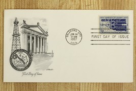 US Postal History Cover FDC 1957 Oklahoma 50th State Anniversary Scott 1092 - $10.93