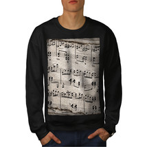 Music Key Notes Jumper Old Melody Sheet Men Sweatshirt - £15.17 GBP