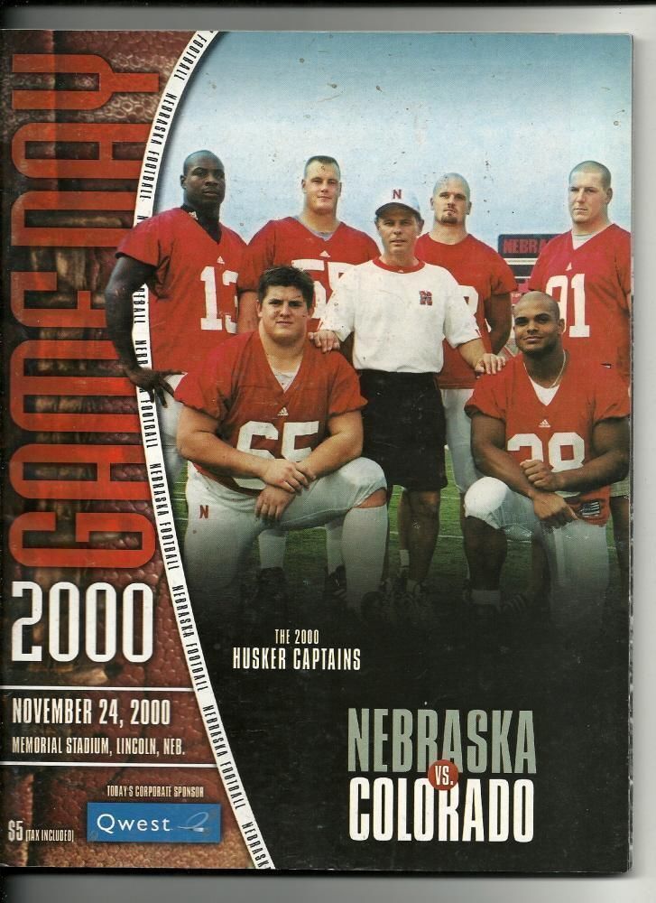 2000 NCAA Football Program Colorado @ Nebraska Nov 24th - $15.00