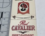 Front Strike Matchbook Cover  Red Cavalier  Restaurant  Redington Shores... - £9.79 GBP