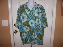 Puritan Blue Floral Design Hawaiian Shirt size 2XL (50/52) Men&#39;s NWOT - £16.91 GBP