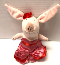 Olivia Pig Plush 10” Princess Pink Red Satin Gown Dress Spin Master Plush Toy  - $9.90