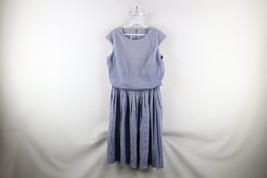 Vintage 60s 70s Womens Medium Distressed Sun Faded Pleated Sleeveless Dress - $39.55
