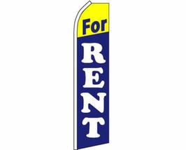 For Rent Blue/White/Yellow Swooper Super Feather Advertising Flag - £19.88 GBP