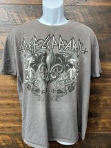 Def Leppard Concert T Shirt 2011 Tour Tee Grey Graphic Band Grunge Skate... - $11.92