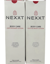 2x  NEXXT Body Care Glitter Body Lotion PINK SUGAR 6.7 OZ Shea Butter Vitamin E image 2