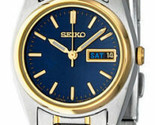 NEW Seiko SXA120 Navy Dial Two-Tone Gold Stainless Steel Quartz Women&#39;s ... - $97.50