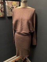 Banana Republic Colletta Off Shoulder Heather Taupe Sweater Dress Brown ... - £58.72 GBP