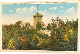 Ethan Allen Tower, Lake Champlain, Burlington, Vermont, vintage postcard - £9.25 GBP