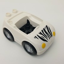 Duplo Lego 6136 Zoo Black &amp; White Zebra Stripe Car Replacement Piece Par... - £4.15 GBP