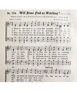 1883 Gospel Hymn Will Jesus Find Us Sheet Music Victorian Religious ADBN... - $367.96 MXN