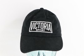 NOS Vintage Victoria&#39;s Secret Victoria Sport Spell Out Cotton Dad Hat Cap Black - £23.32 GBP