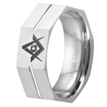 Hot Selling COOL NEW Tungsten Carbide Masonic Band Rings With Free Gifted Box - £37.12 GBP