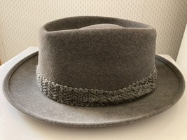Vintage MALLORY Aristocrat Quality Grey Felt Wool Men&#39;s Fedora Hat Size ... - £77.67 GBP