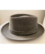 Vintage MALLORY Aristocrat Quality Grey Felt Wool Men&#39;s Fedora Hat Size ... - £77.90 GBP