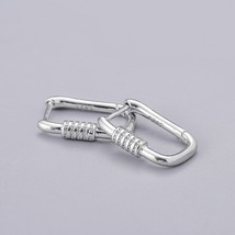 ANENJERY Silver Color Geometric Oval Hoop Earrings Female Golden French Earrings - £7.22 GBP