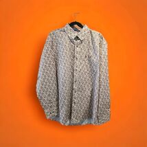 George Strait Wrangler Shirt Mens Large Brown White Paisley Button Up Co... - $23.71