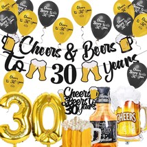 Cheers And Beers To 30 Years Decorations - Cheers To 30 Years Birthday Decoratio - £21.17 GBP