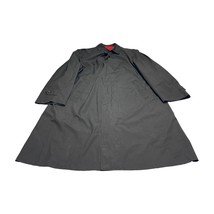 Vintage London Fog Beeves Trench Coat Men 44 Black Polyester Blend Msing... - $32.89