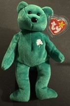 TY Beanie Baby Erin the Bear 1997 Green Plush w/ Shamrock Retired PE Pel... - $12.69