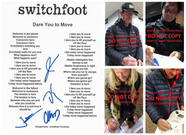 Switchfoot Band Signed Dare You To Move Lyrics Sheet COA Proof Autographed - £269.62 GBP