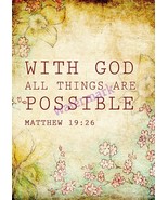 POPULAR BIBLE VERSE SCRIPTURE MATTHEW &quot;WITH GOD ALL THINGS ARE POSSIBLE&quot;... - $11.55 CAD