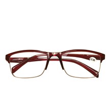 1 Pair Womens Half Frame Square Classic Reading Glasses Red Spring Hinge... - $7.99