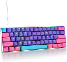 Mosptnspg Rgb Mini 60% Percent Mechanical Gaming Keyboard,, Purple/Red Switch - £34.60 GBP
