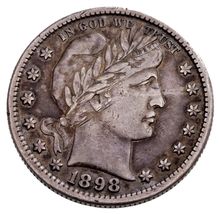 1898-S 25C Barber Quarter in Extra Fine XF Condition, Nice Medium Toning - $416.71