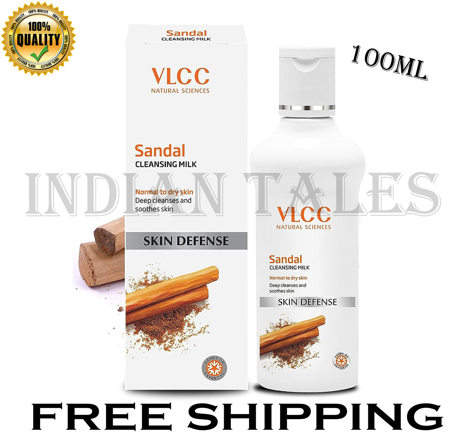 VLCC Sandal Cleansing Milk -100ml- Deep Cleanses & Soothes Skin with Sandal - $22.99