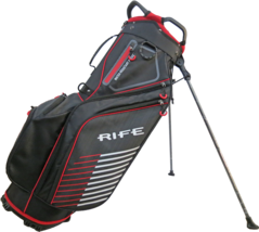 Rife Golf Luxe Noir Rouge Gris Support Sac 9 inch 7-way Friendly Séparateur Haut - £104.78 GBP