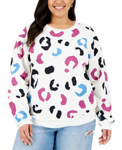 Mighty Fine Ladies Trendy Plus Size Leopard Print Sweatshirt Plus Size 2X - £22.87 GBP