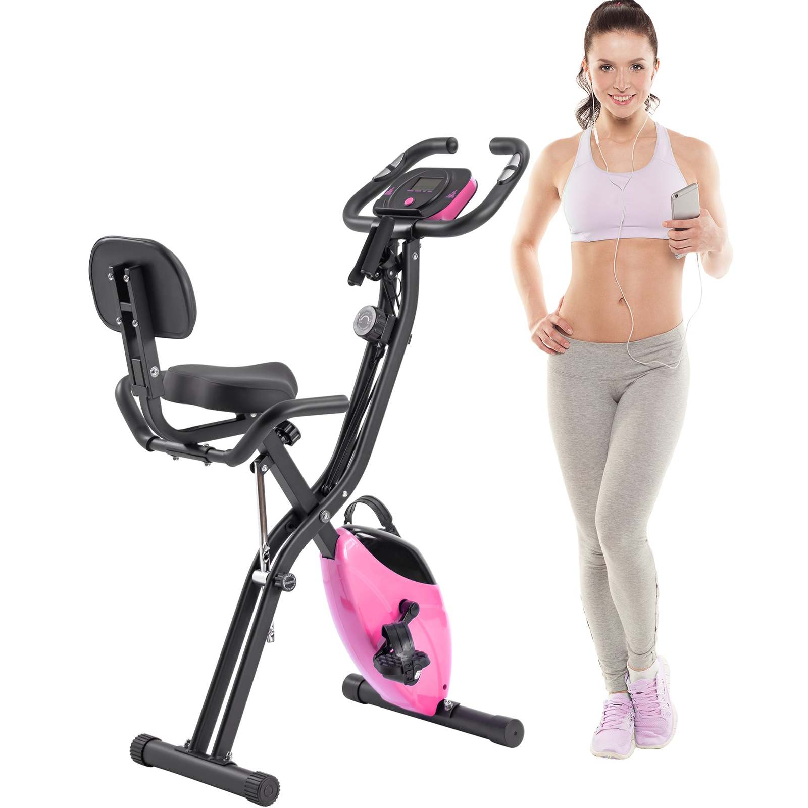 Folding Exercise Bike: Upright &amp; Recumbent - $141.99