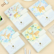 Cute Deer PU Leather Cover Journals Notebook Illustration Paper Diary Planner - £14.50 GBP