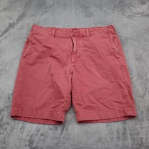 J Crew Shorts Mens 34 Red Mid Rise Button Pocket Twill Cotton Stanton Chino - £17.85 GBP