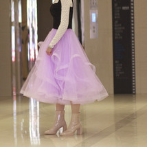 Light Purple Ruffle Tulle Skirt Women Custom Plus Size Holiday Tulle Skirt image 2