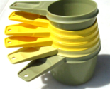 Vintage Tupperware Measuring Cups Set Of 6 Avacado Gold Yellow 76 Series - $12.99
