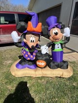 vtg 2017 Gemmy Mickey Minni Mouse Inflatable Christmas yard decoration w box - £71.16 GBP
